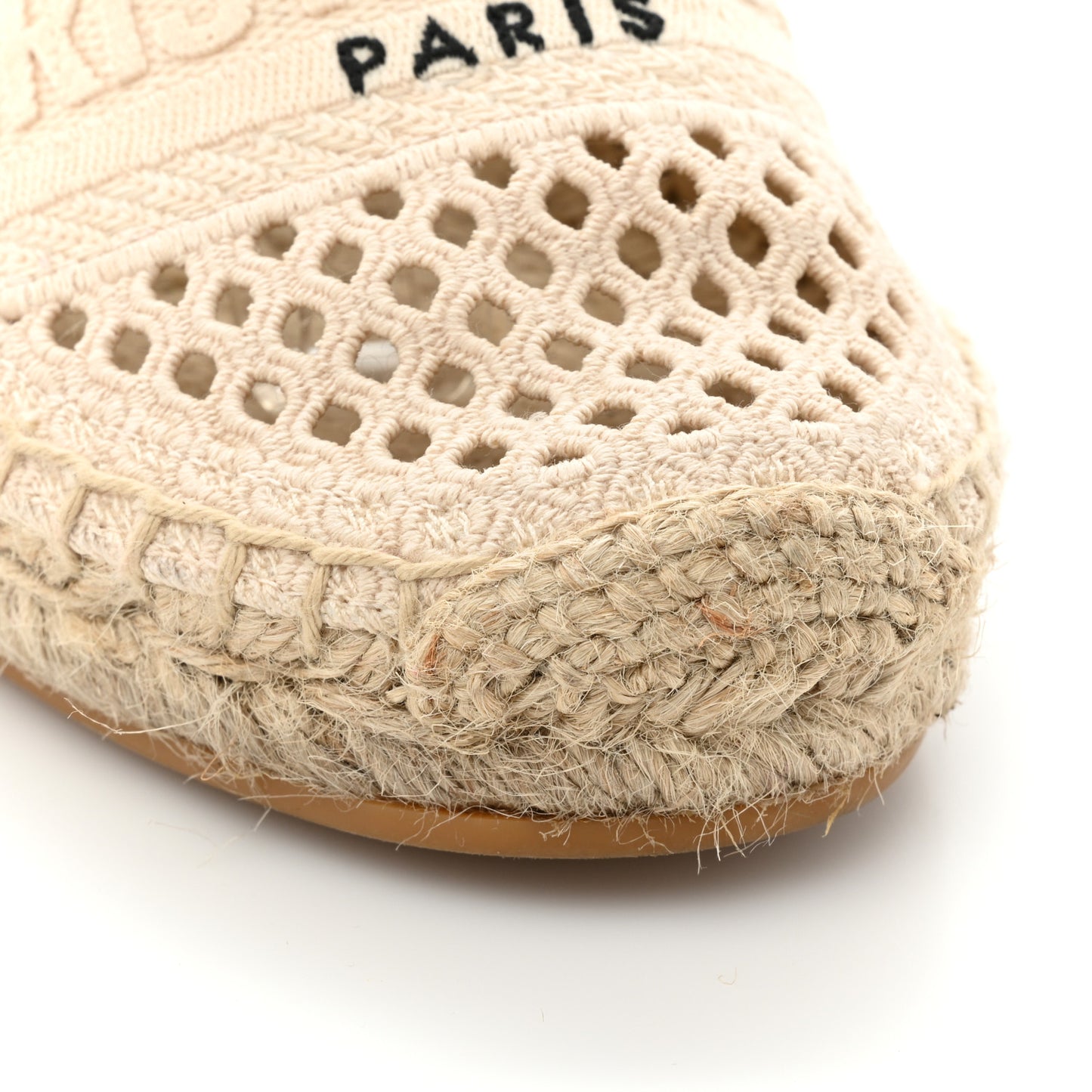 Canvas Embroidered Granville Ankle Tie Espadrille Wedges 38 Cream