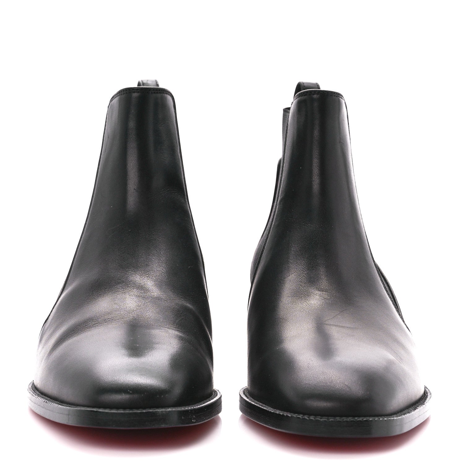 Christian Louboutin Calfskin Ingrassato Womens Marmada Flat Chelsea Boots 36.5 Black 2 of 8