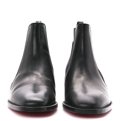 Christian Louboutin Calfskin Ingrassato Womens Marmada Flat Chelsea Boots 36.5 Black 2 of 8