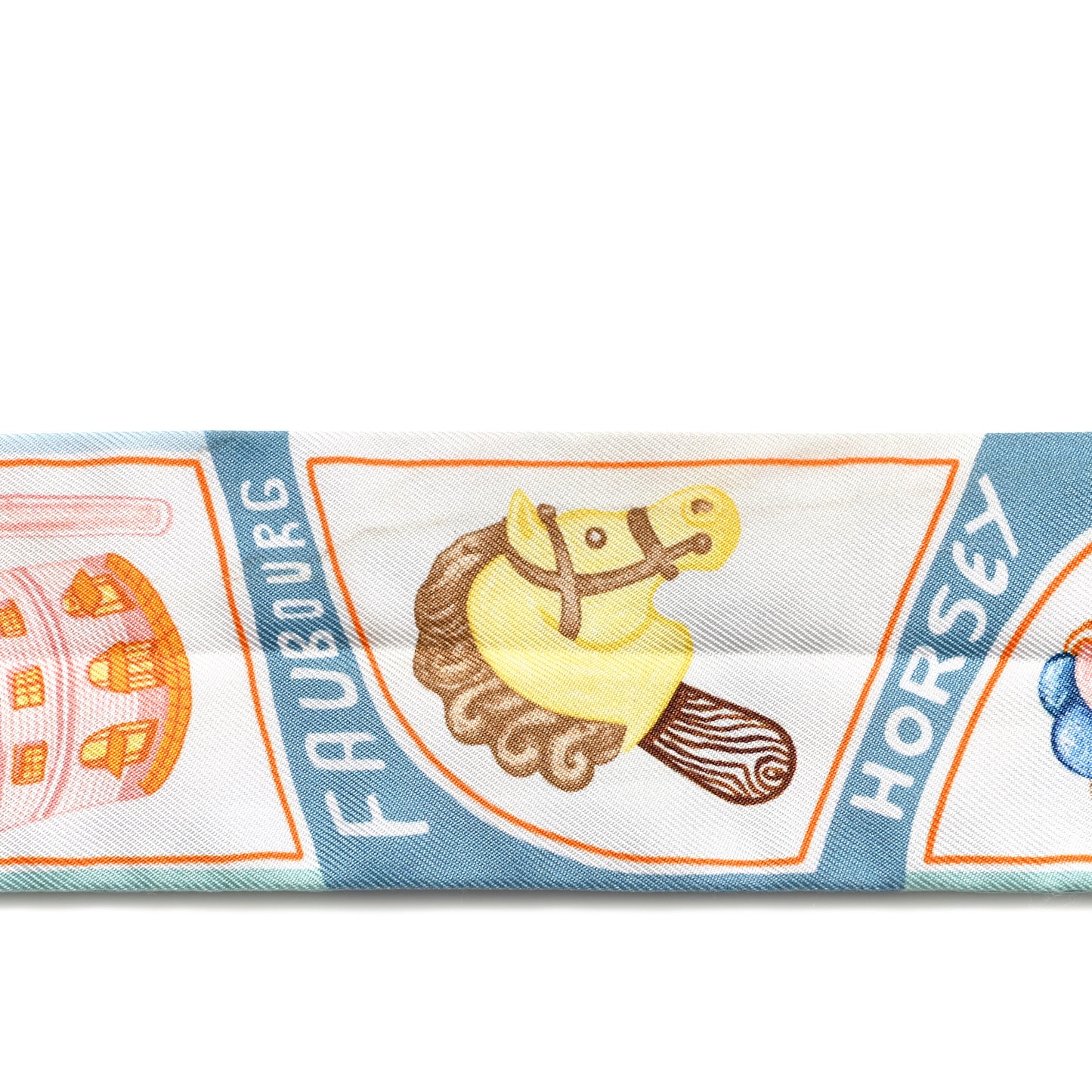 Silk Funny Ice Cream Twilly Aqua Orange Jaune
