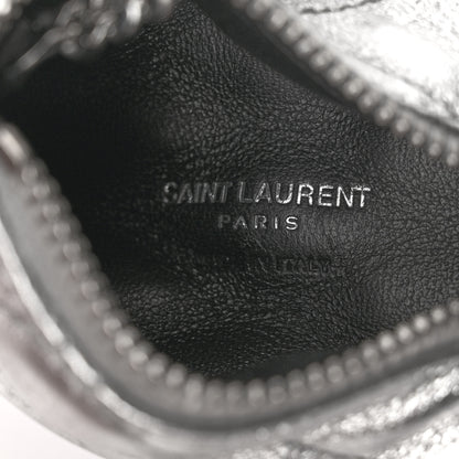 Saint Laurent Metallic Calfskin Berlingo Bag Charm Argento 6 of 7