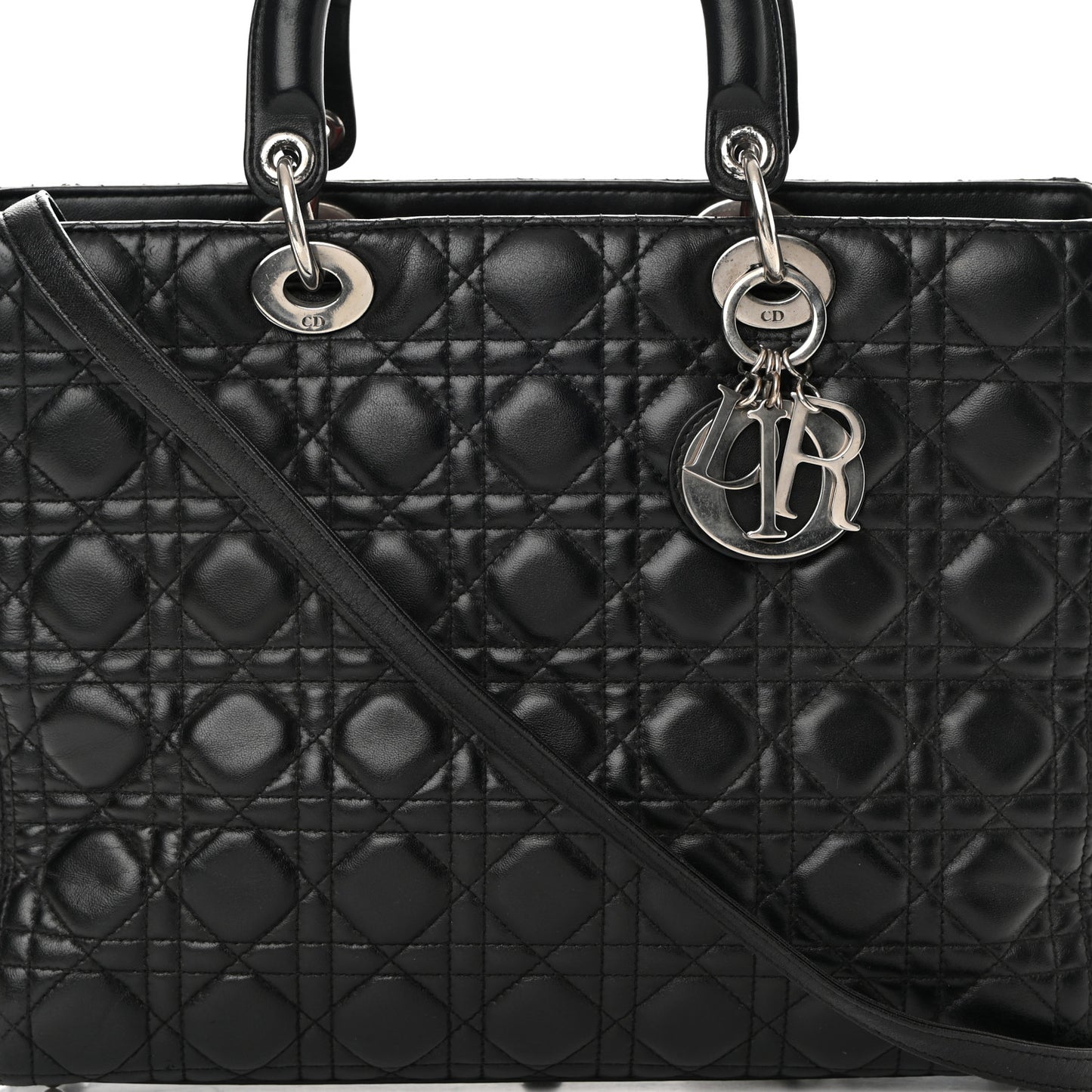 Lambskin Cannage Large Lady Dior Black