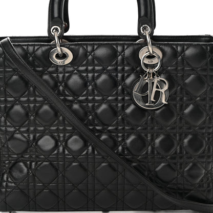 Christian Dior Lambskin Cannage Large Lady Dior Black 8 of 20