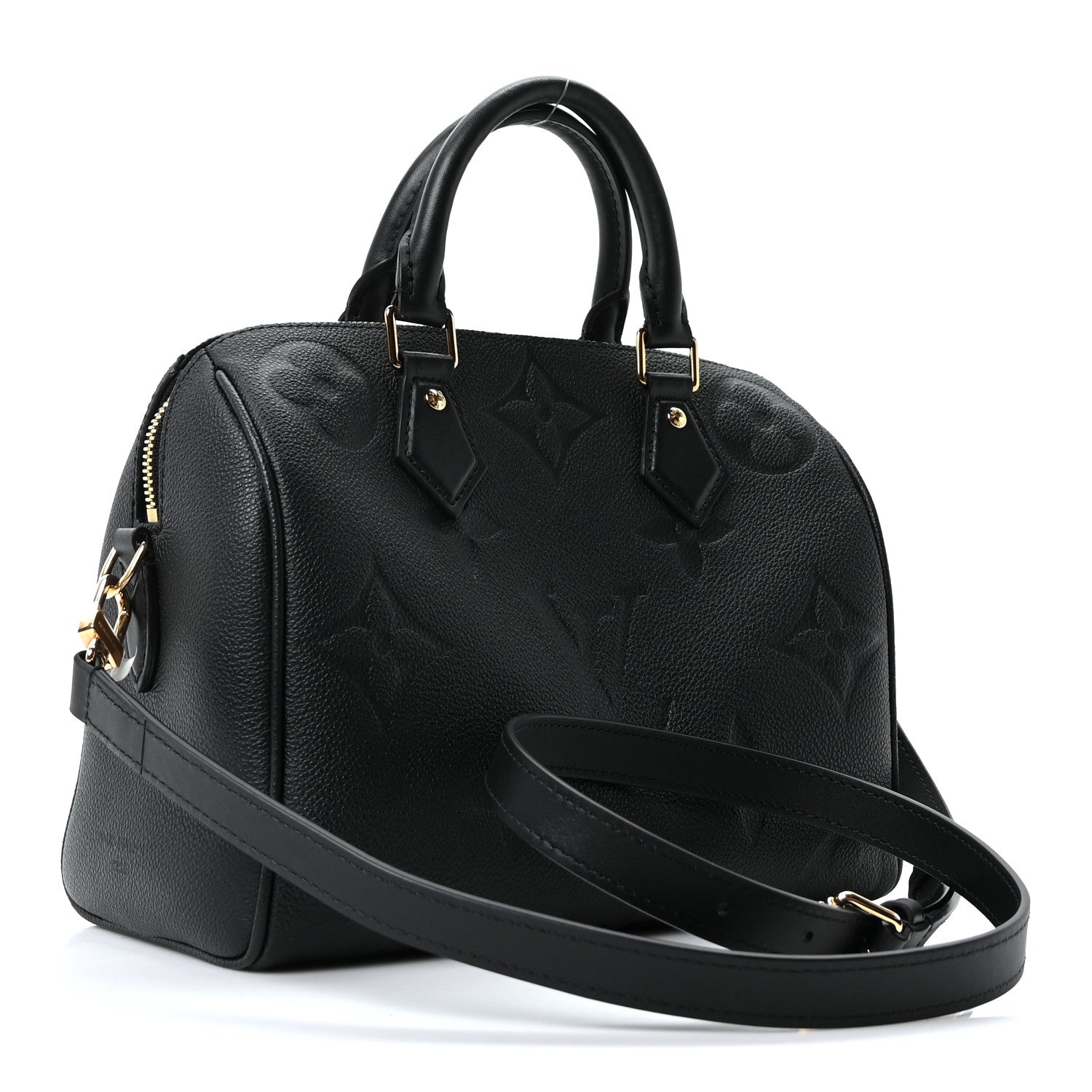 Louis Vuitton Empreinte Monogram Giant Speedy Bandouliere 25 Black 3 of 10