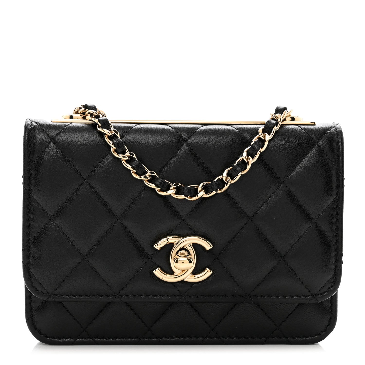 Chanel Lambskin Quilted Mini Trendy CC Wallet On Chain WOC Black 1 of 11