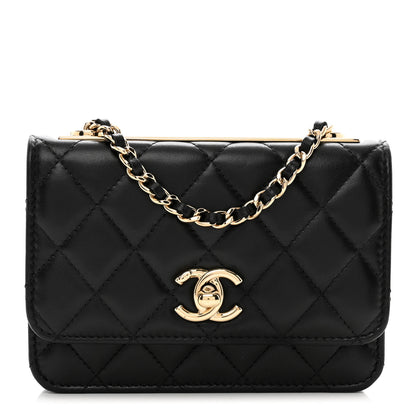 Chanel Lambskin Quilted Mini Trendy CC Wallet On Chain WOC Black 1 of 11