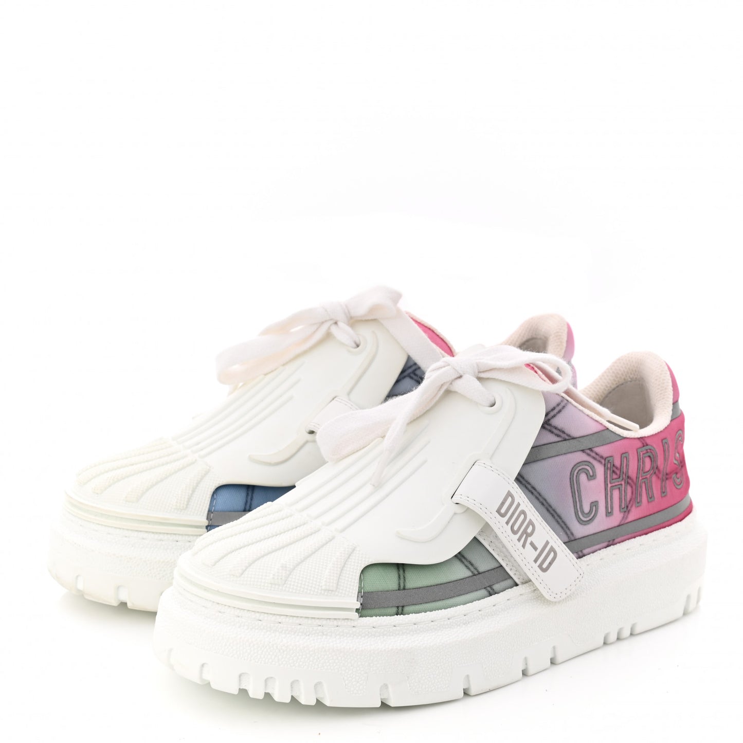 Nylon Shaded Dior-ID Platform Sneakers 36 Multicolor Framboise