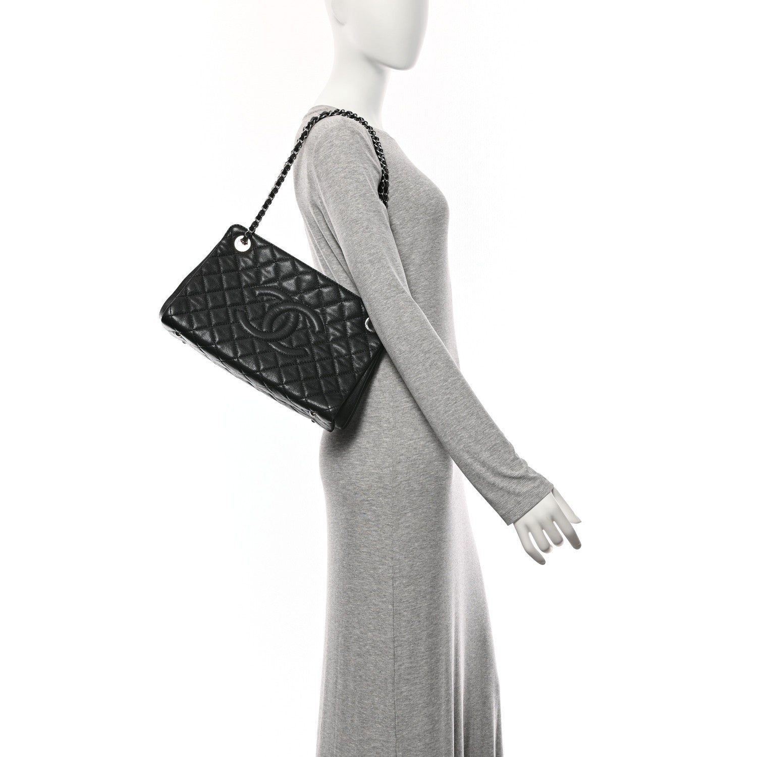 Chanel Caviar Quilted CC Timeless Soft Tote Black 2 of 10