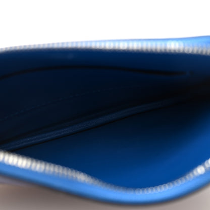 Hermes Swift Couverture Nouvelle Carre Pocket Pouch Bleu Encre Rose D'Ete 5 of 6