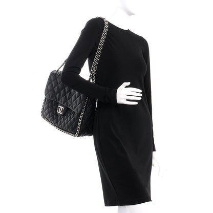 Chanel Washed Lambskin Quilted Maxi Chain Around Flap Black 2 of 9