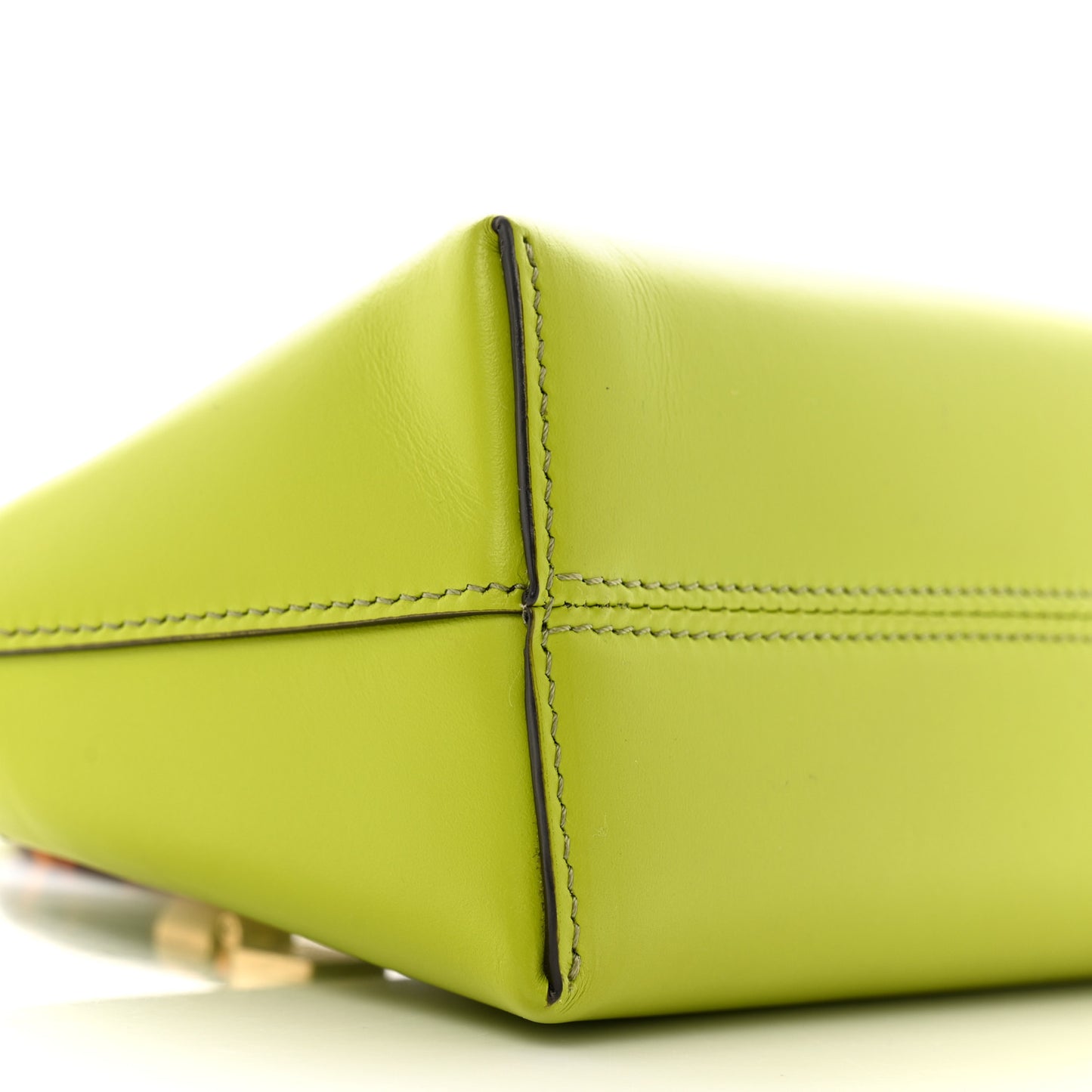 Vitello King Plexiglass Logo Embossed Mini By The Way Top Handle Boston Bag Wasabi