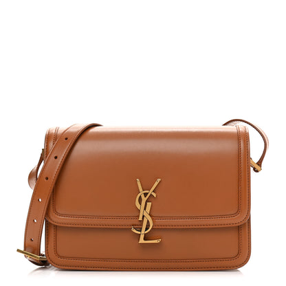 Saint Laurent Box Calfskin Monogram Medium Solferino Satchel Camel 1 of 10
