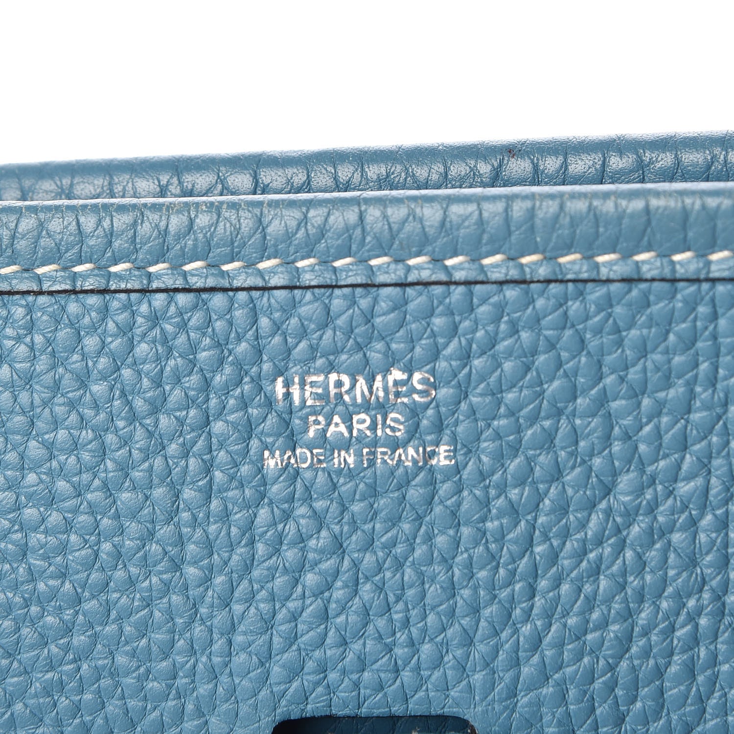 Hermes Taurillon Clemence Evelyne PM Blue Jean 8 of 9