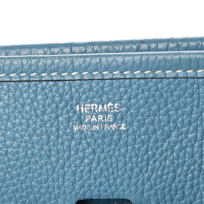 Hermes Taurillon Clemence Evelyne PM Blue Jean 8 of 9