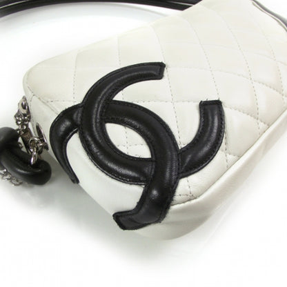 Chanel Calfskin Quilted Cambon Pochette White Black 6 of 11