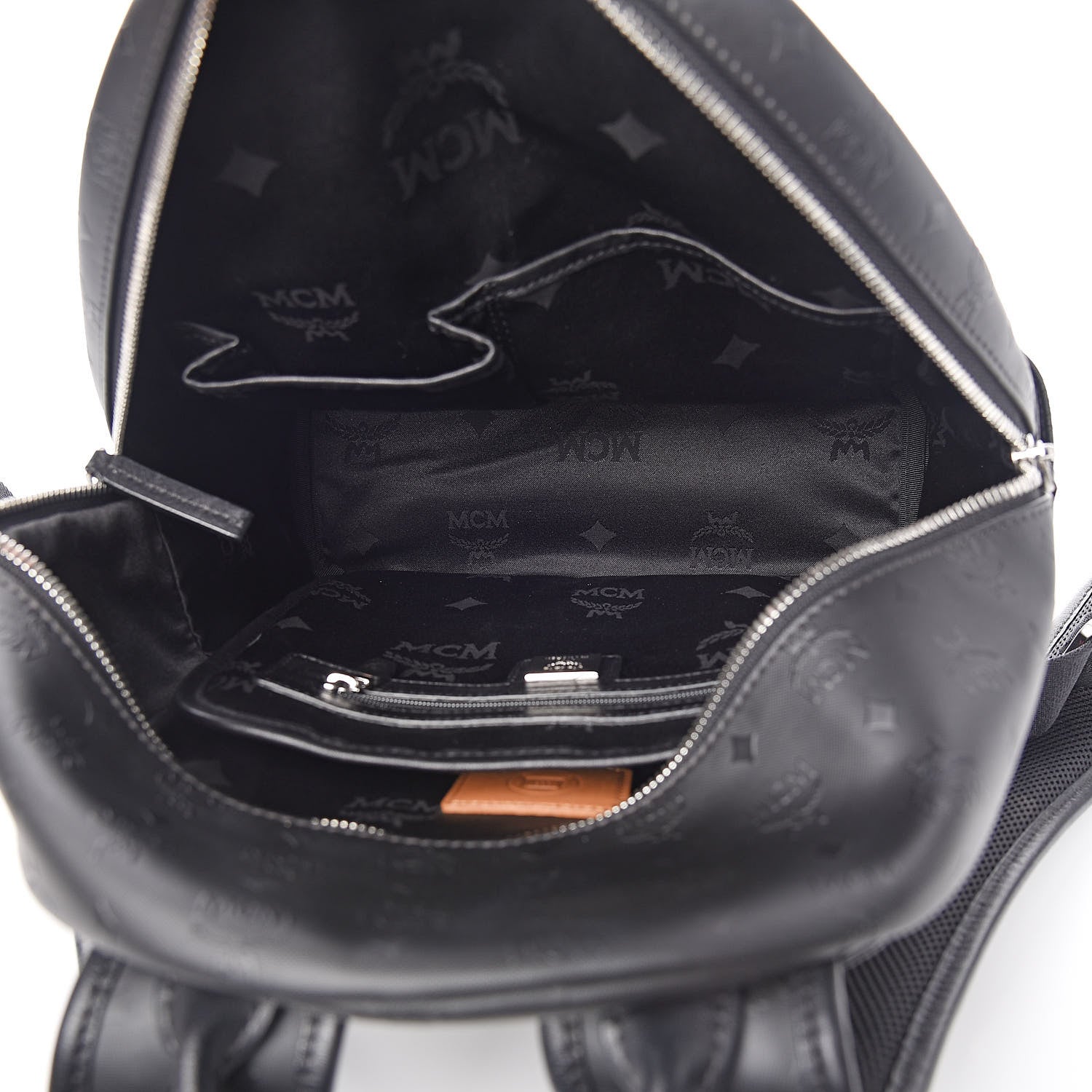 MCM Coated Canvas Diamond Print Small Backpack Black 5 of 11