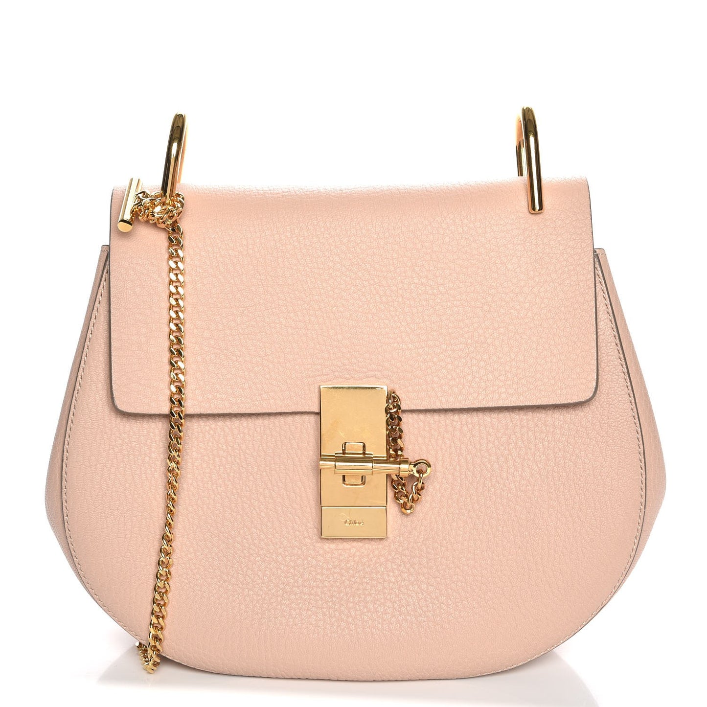 Grained Lambskin Drew Shoulder Bag Cement Pink