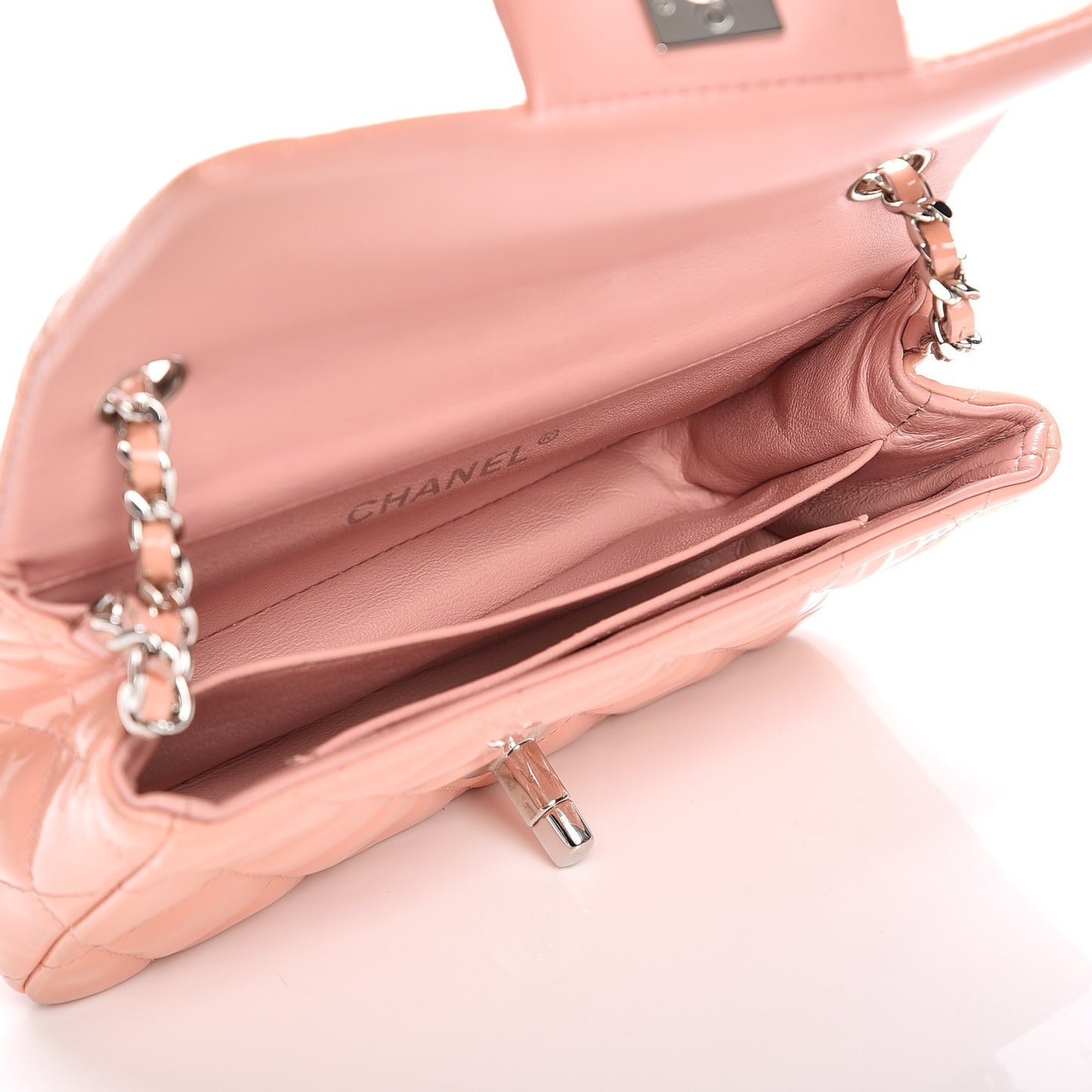 Patent Quilted Extra Mini Flap Pink