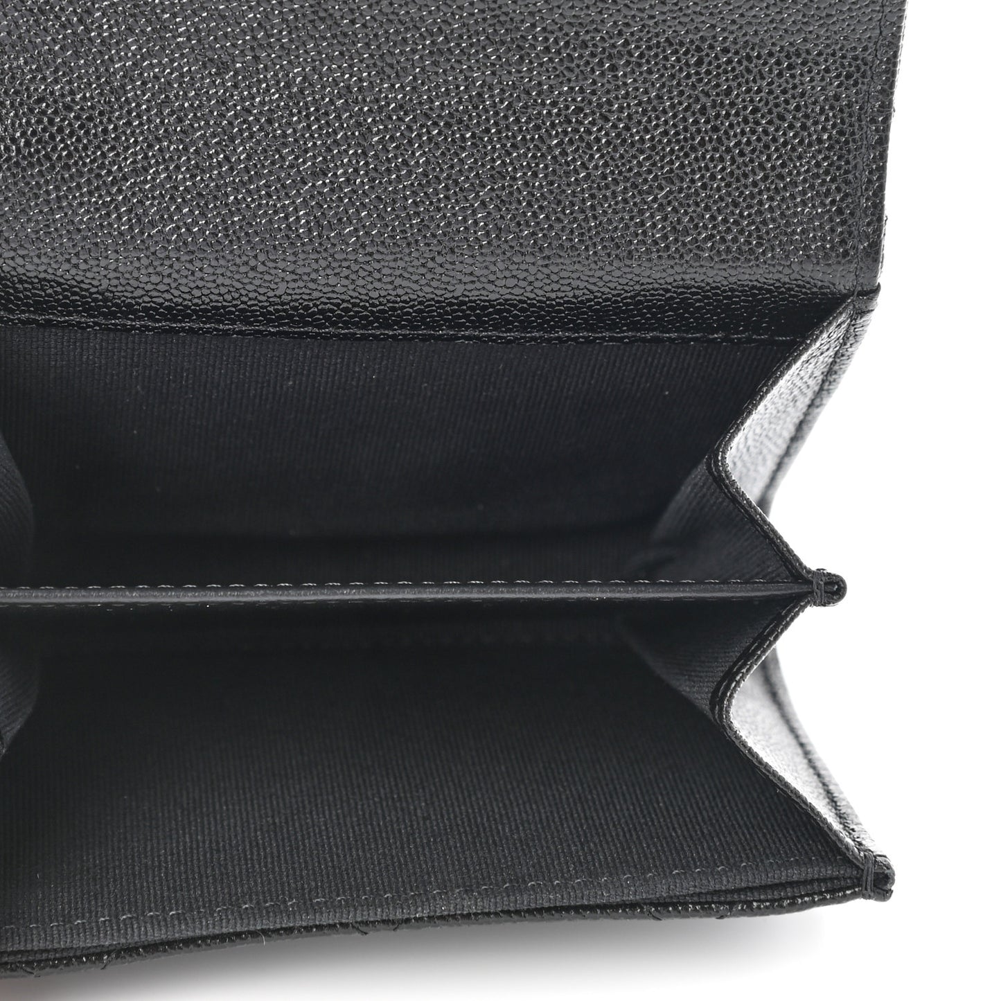 Shiny Caviar Quilted Studded CC Flap Card Holder Black