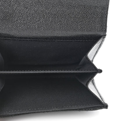 Chanel Shiny Caviar Quilted Studded CC Flap Card Holder Black 5 of 9