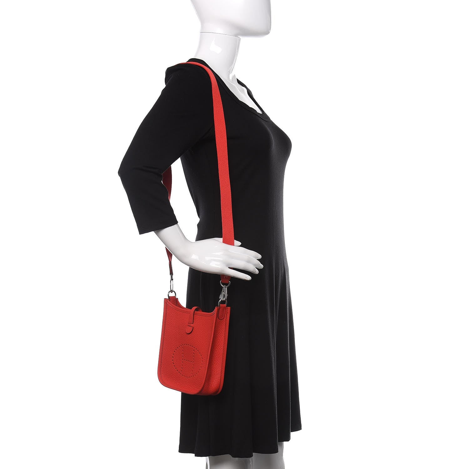 Hermes Taurillon Clemence Evelyne TPM Rouge de Coeur 2 of 9