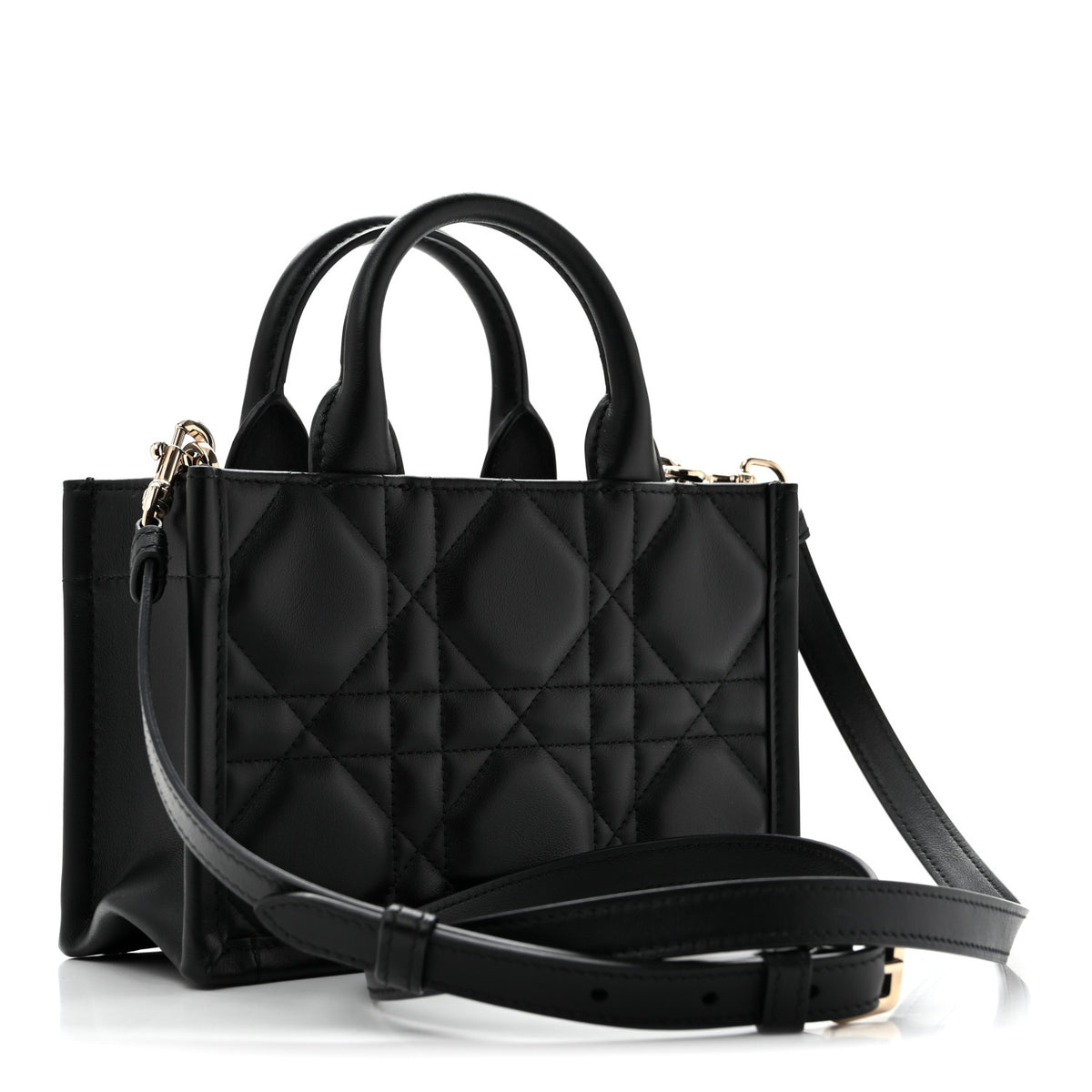 Christian Dior Calfskin Macrocannage Mini Book Tote Black 3 of 12