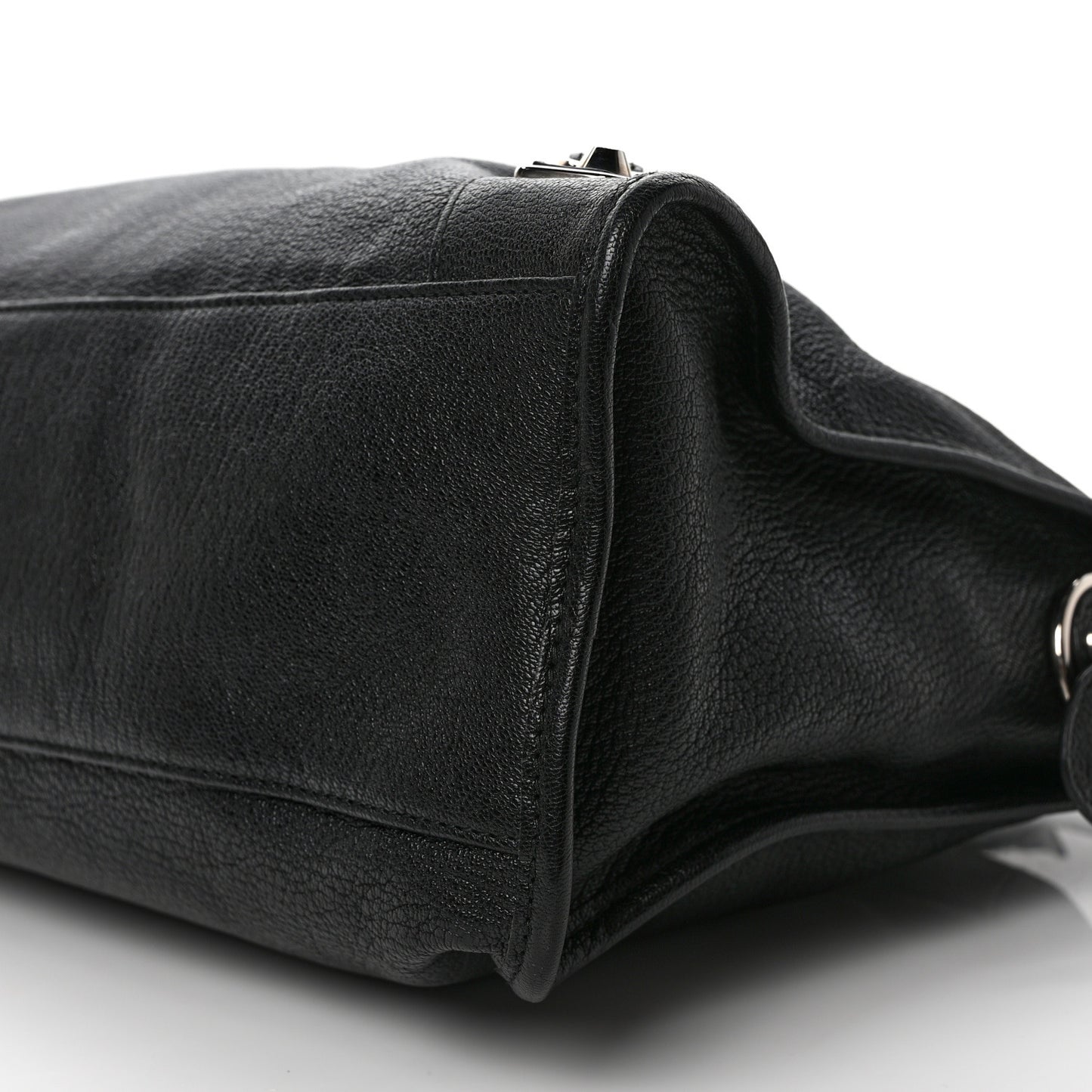 Chevre Silver Metallic Edge Hardware City Black