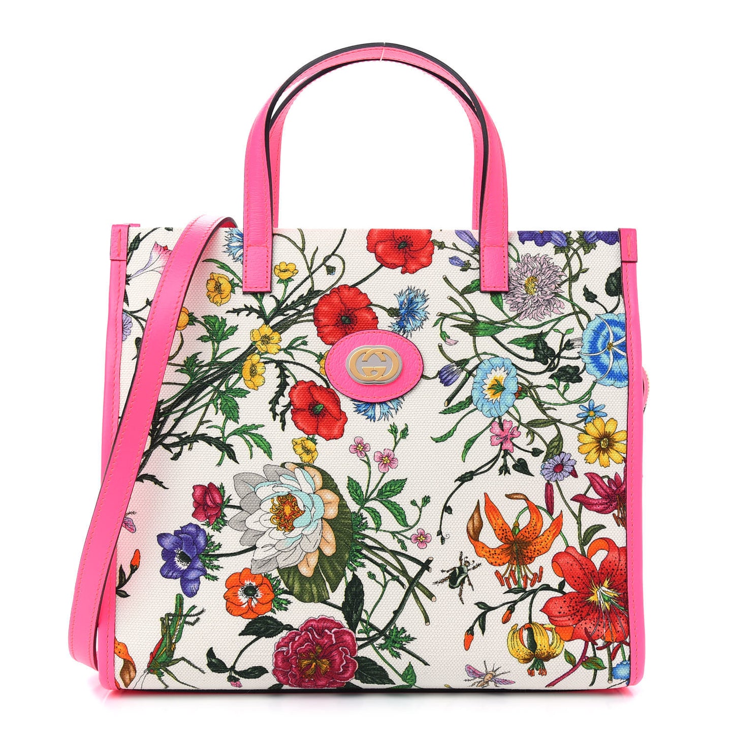 Canvas Medium Flora Tote Fuchsia
