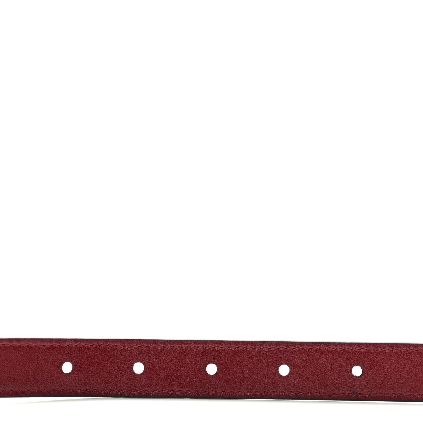 Calfskin Rectangular Buckle Reversible Thin Belt 85 34 Black Rosso Ancora