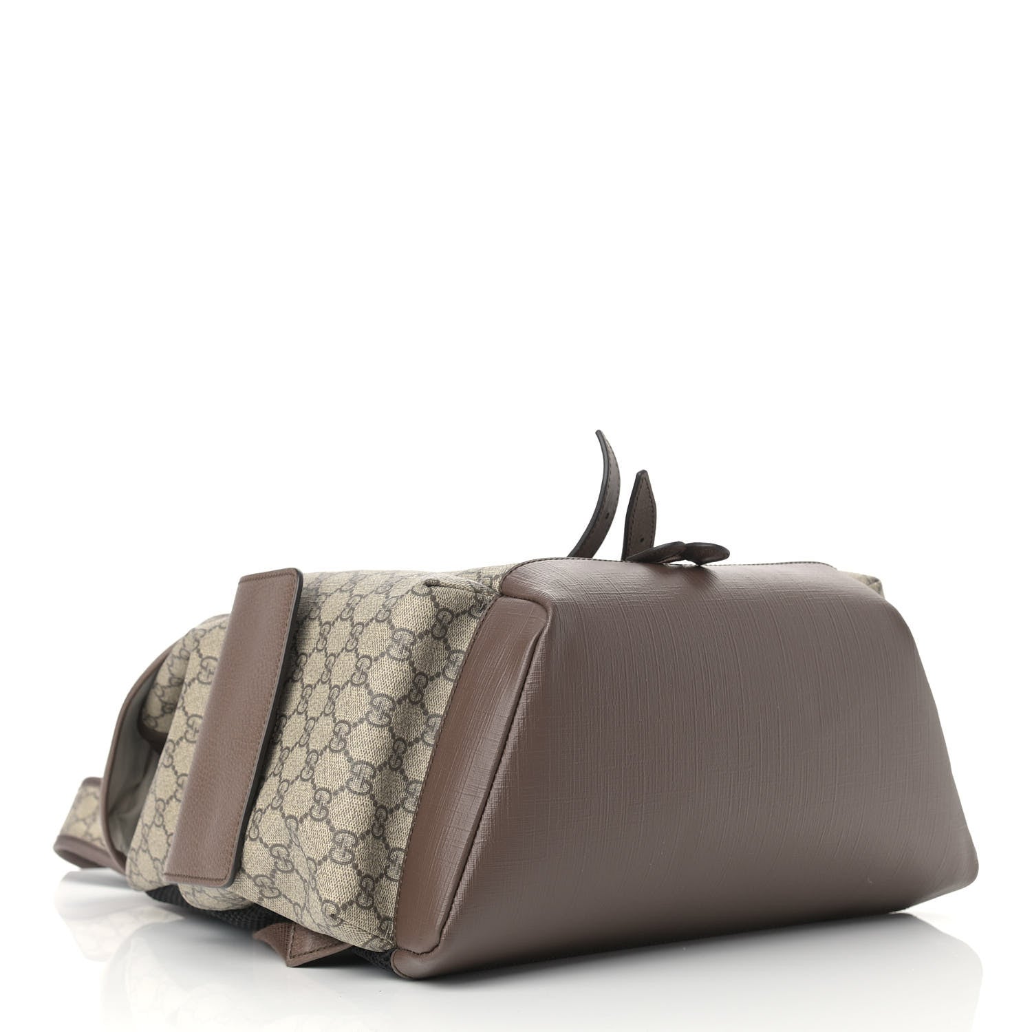 Gucci GG Supreme Monogram Medium Ophidia Double Buckle Backpack Brown 4 of 15