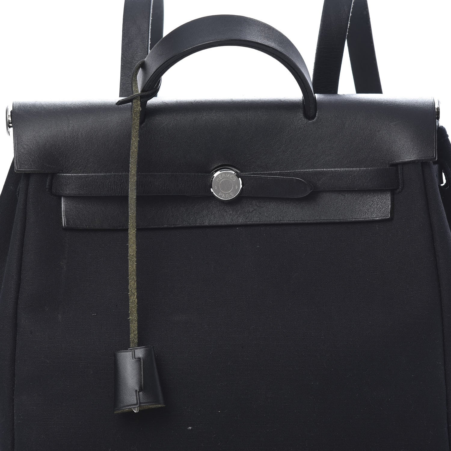 Hermes Toile Vache Calfskin Herbag 30 PM Backpack Black 8 of 15