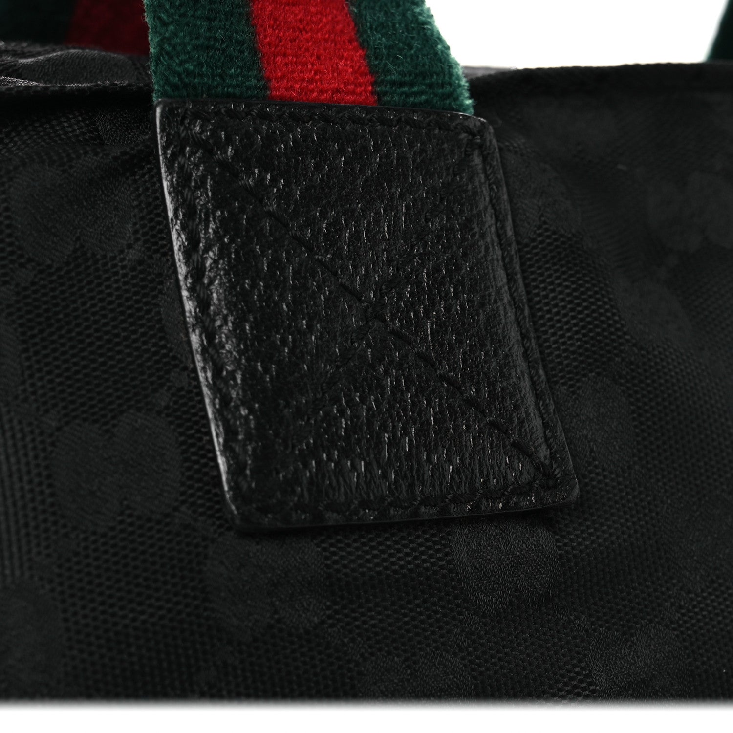 Gucci GG Monogram Medium Web Handle Bucket Tote Black 12 of 13