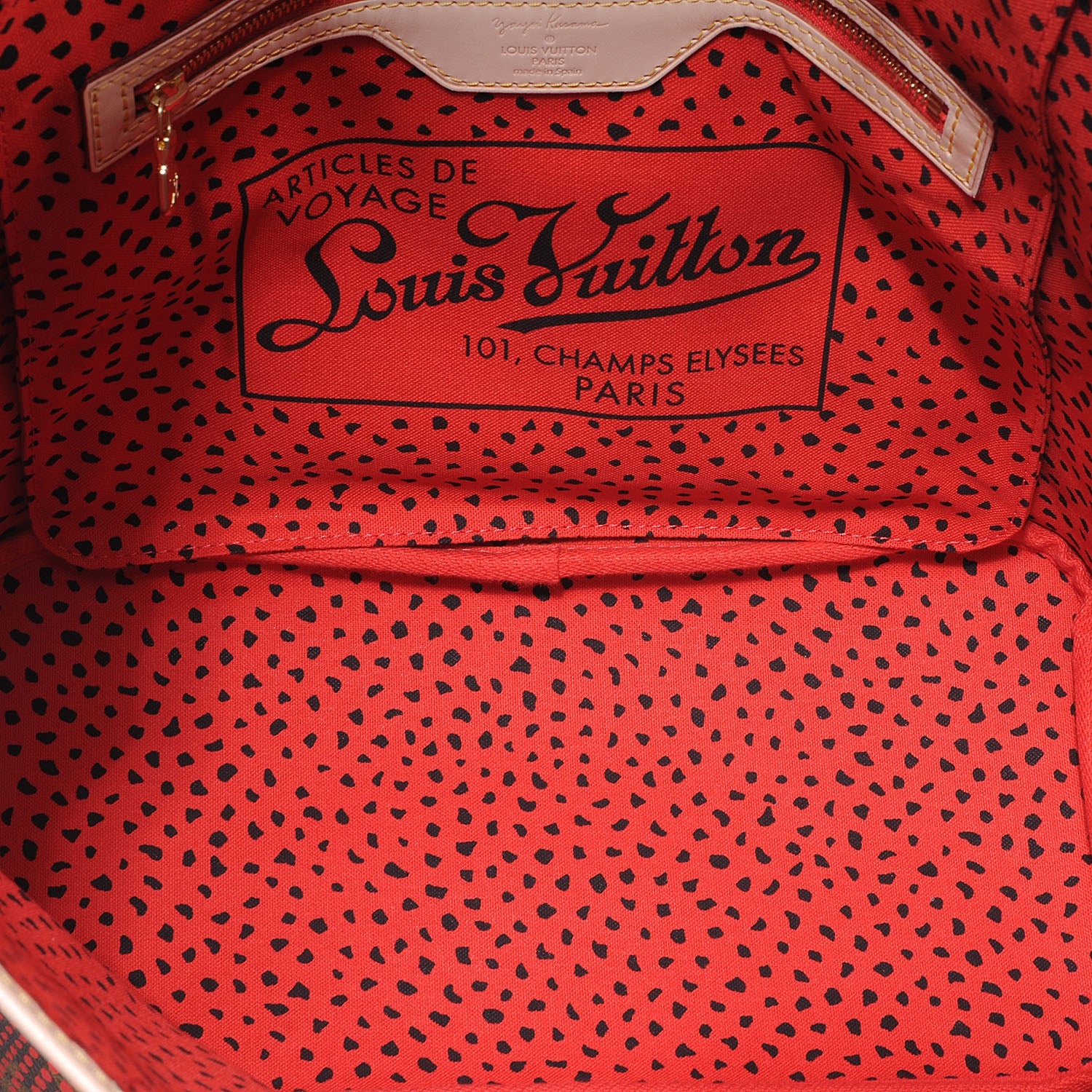 Louis Vuitton Monogram Kusama Waves Neverfull MM Red 5 of 7