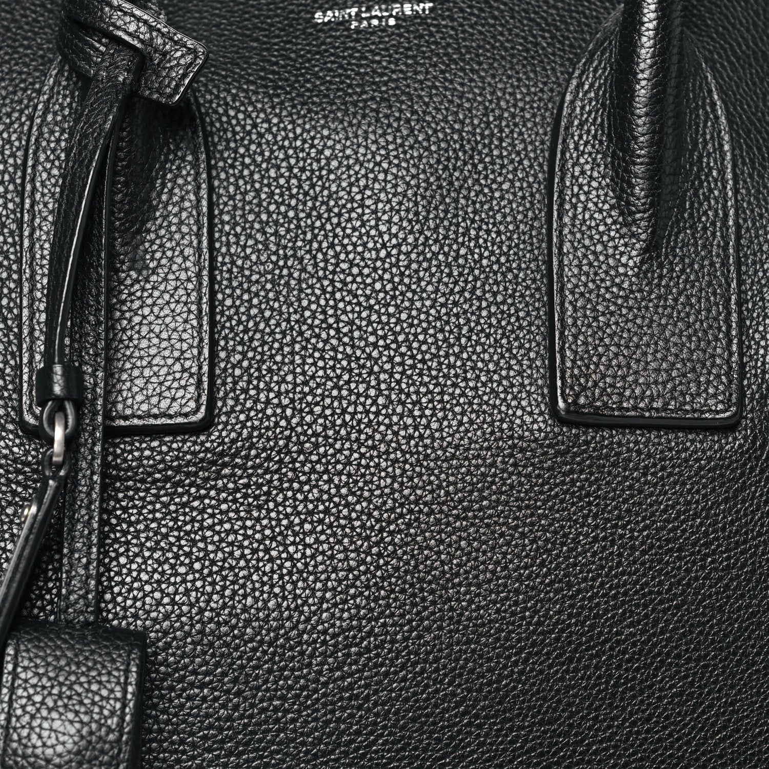 Saint Laurent Grained Calfskin Medium Souple Sac De Jour Duffle Black 7 of 9