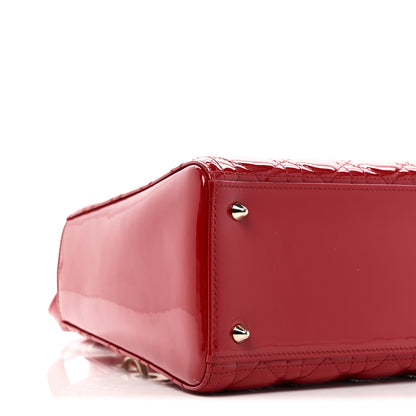 Christian Dior Patent Cannage Medium Lady Dior Red 9 of 10