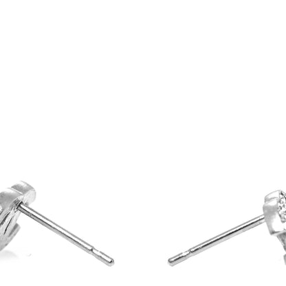 Chanel Crystal Timeless CC Earrings Silver 3 of 3