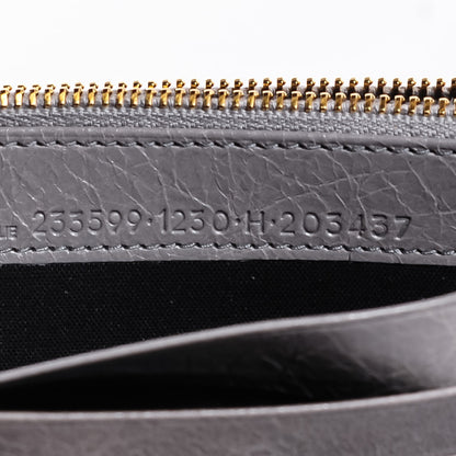 Balenciaga Agneau Giant 12 Gold Hardware Money Wallet Gris Pyrite 7 of 9