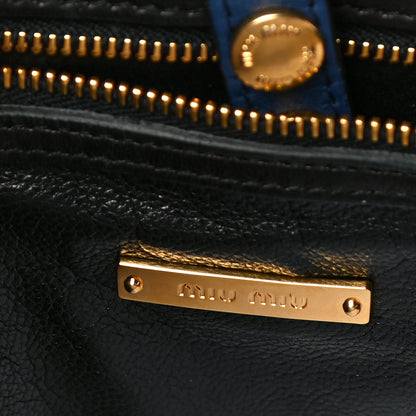 Miu Miu Nappa Matelasse Biker Shoulder Bag Inchiostro Black 6 of 10