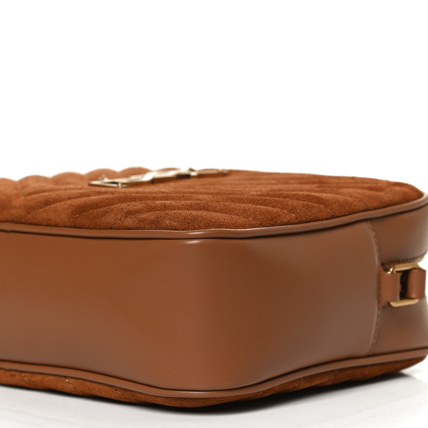 Suede Matelasse Monogram Lou Camera Bag Cinnamon