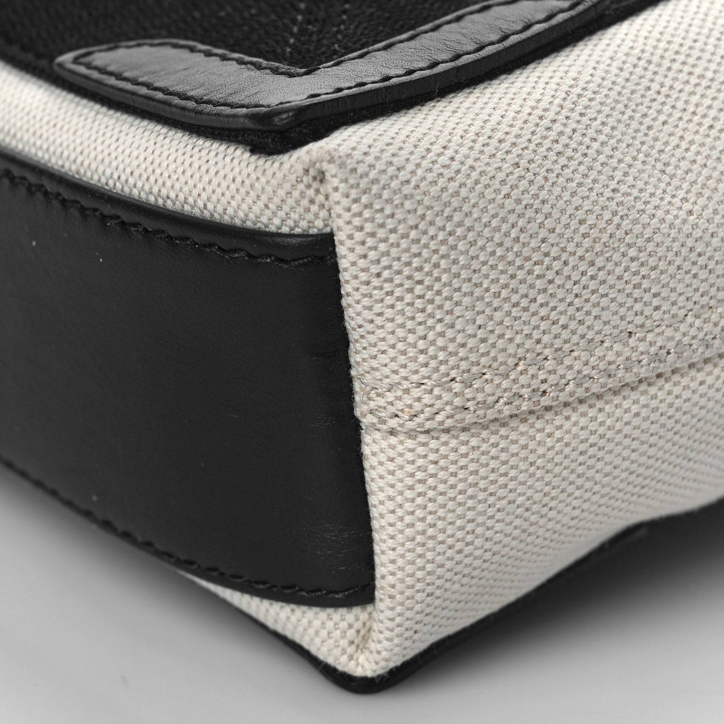 Cotton Canvas Calfskin Navy Cabas XS Natural Black