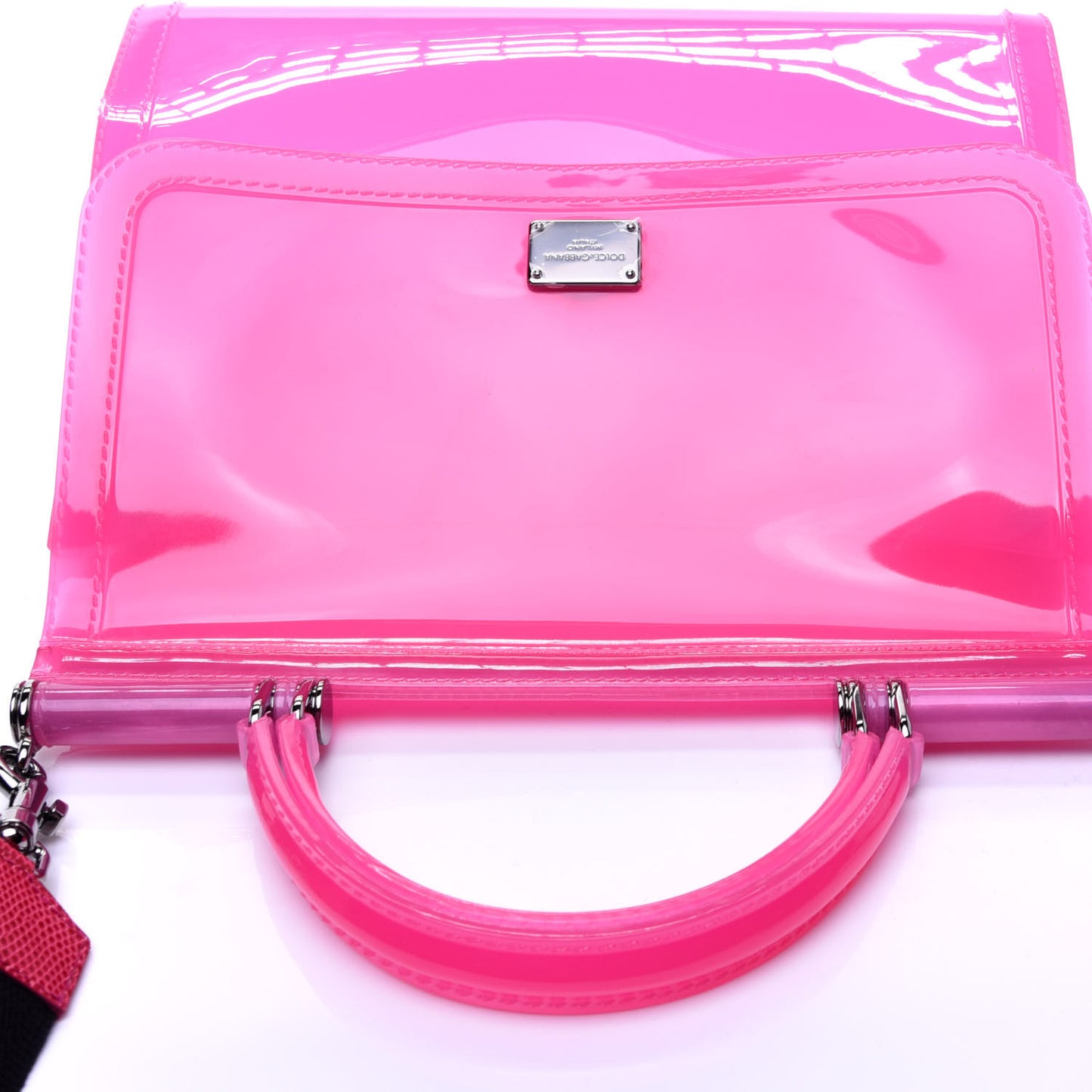Rubber Semi Transparent Miss Sicily Satchel Pink