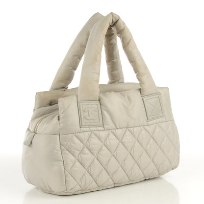 Chanel Nylon Quilted Small Coco Cocoon Reversible Tote Light Grey 3 of 7