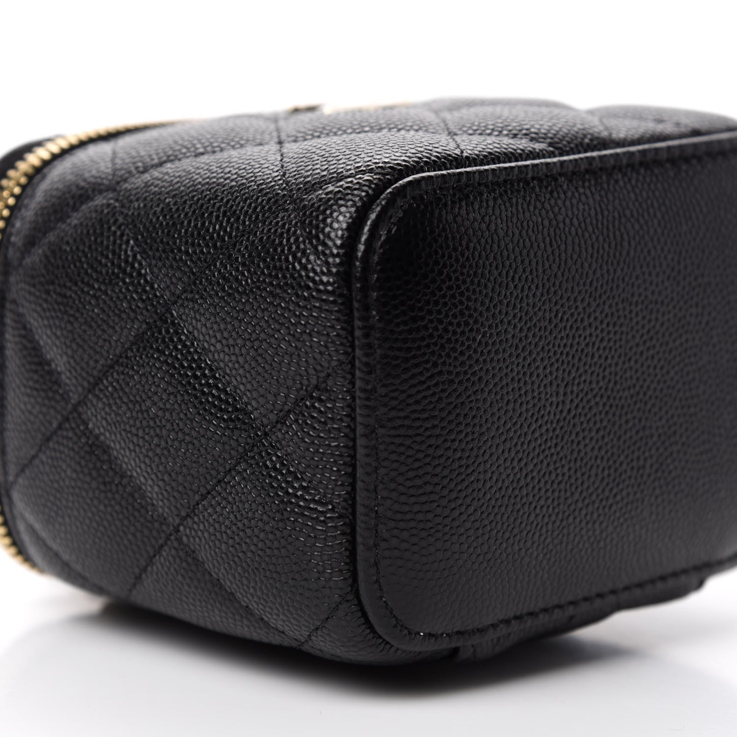Chanel Caviar Quilted Mini Pearl On Top Vanity Case With Chain Black 6 of 11