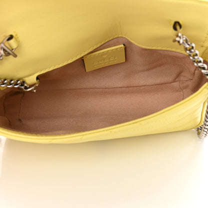 Gucci Calfskin Matelasse Super Mini GG Marmont Shoulder Bag Banana 5 of 11