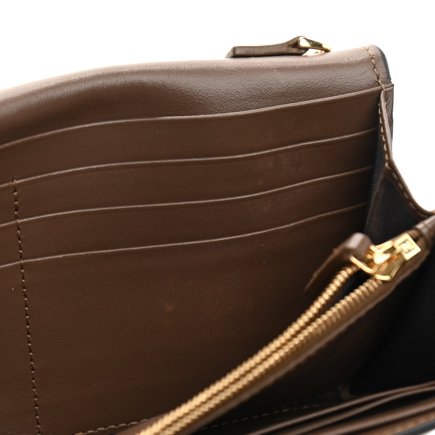 Fendi Vitello Soft F is Fendi Bi-Color FF 1974 Embossed Continental Envelope Wallet On Chain Maya Black 9 of 9