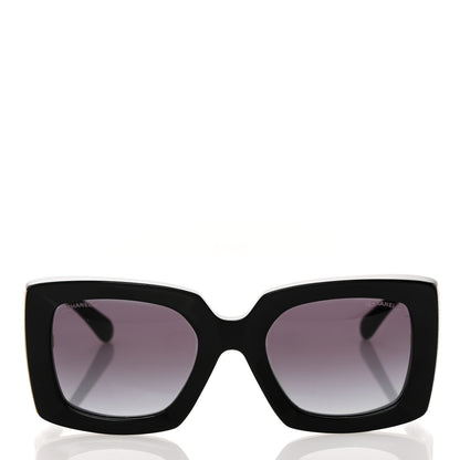 Chanel Acetate Rectangle Sunglasses 5435 Black 2 of 8