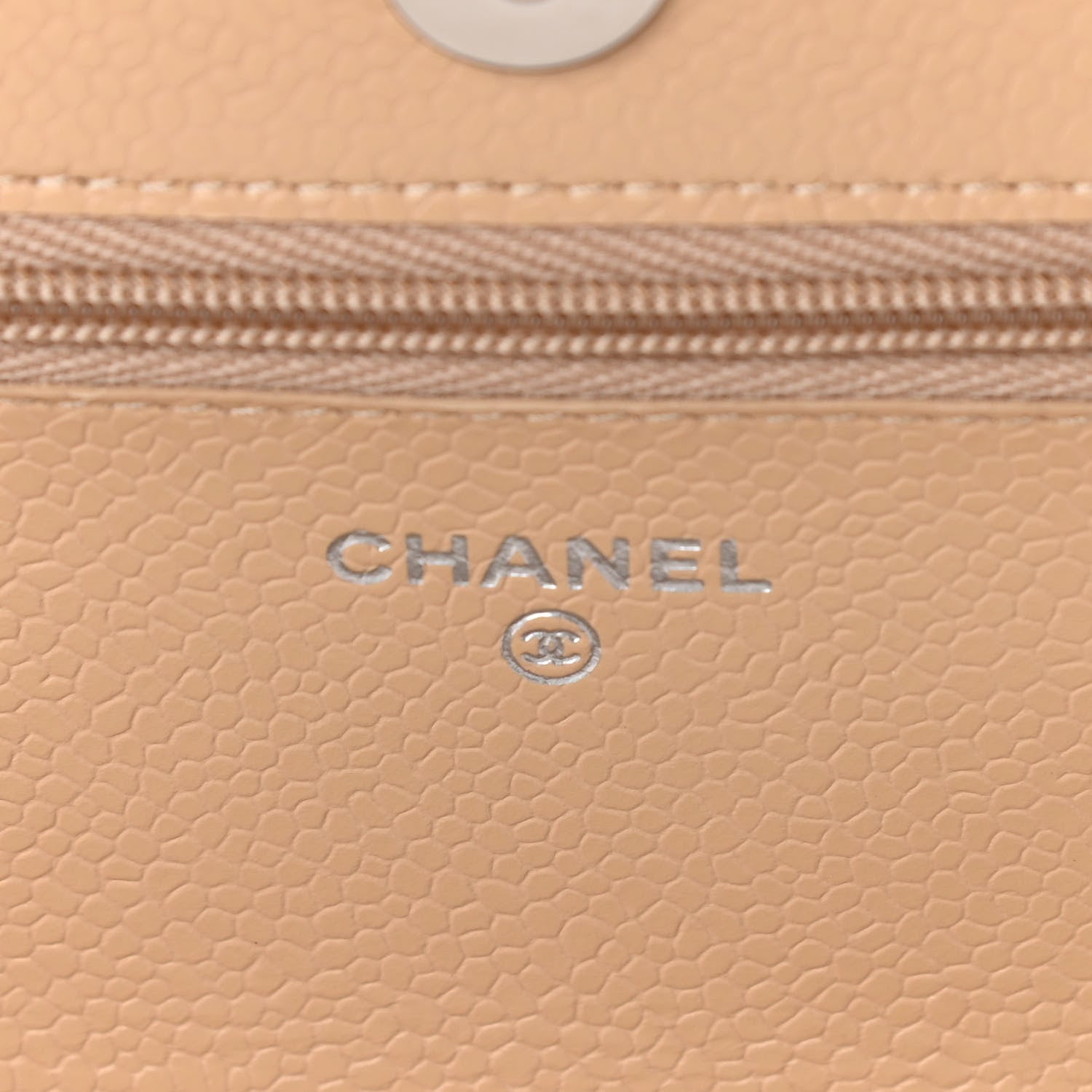 Chanel Caviar Quilted Wallet On Chain WOC Beige 6 of 12
