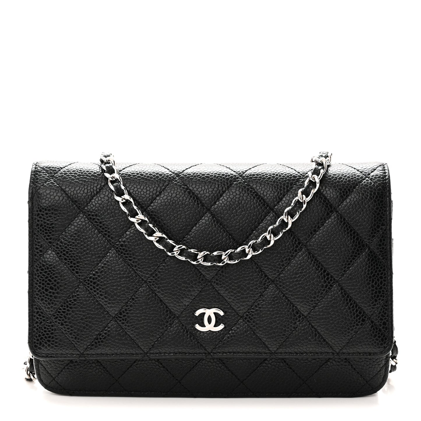 Caviar Quilted Wallet On Chain WOC Black