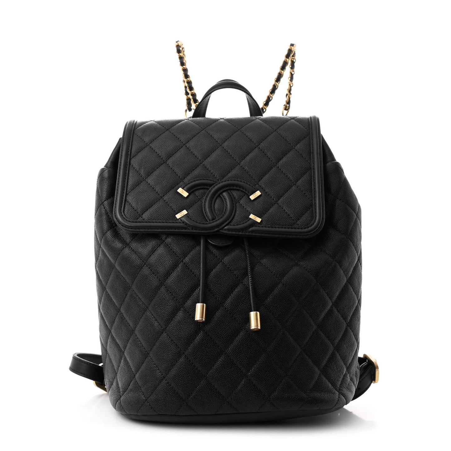 Caviar Quilted Filigree Backpack Black