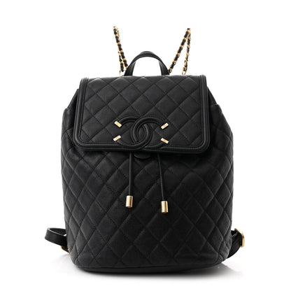 Chanel Caviar Quilted Filigree Backpack Black 1 of 12